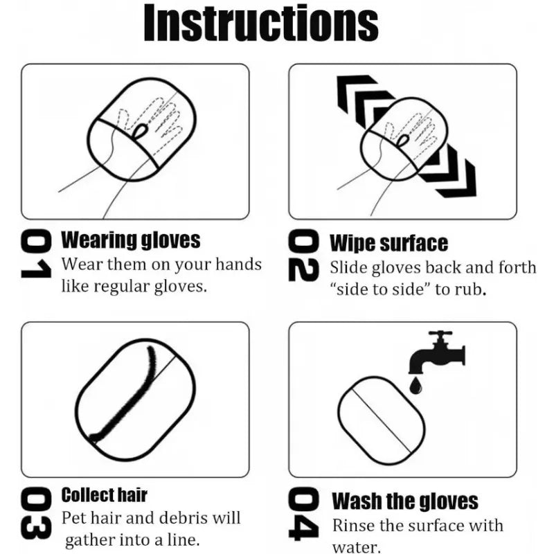 Pet Hair Remover Portable Washable Clothes Hair Dehairing Gloves Pet Cleaning Products Pet Accessories